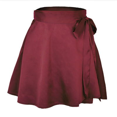 Falda Corta de Cintura Alta en Satén Chiffon - Diseño A-Line Elegante para Mujer - Image 3
