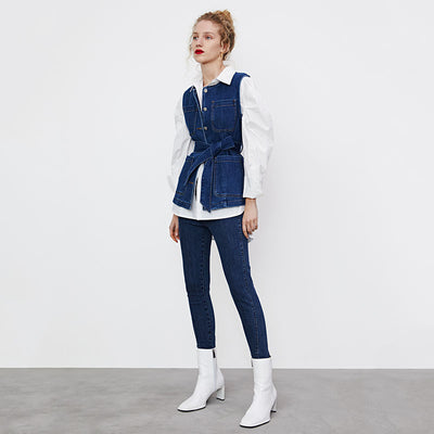 Chaleco Vaquero para Mujer con Cinturón Exterior - Image 10
