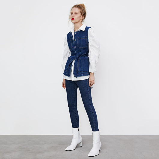 Chaleco Vaquero para Mujer con Cinturón Exterior - Image 10