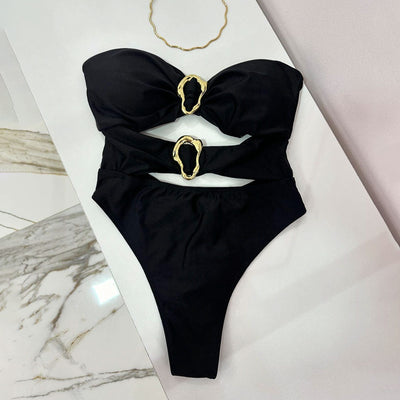 Traje de Baño Enterizo Elegante de Color Sólido para Mujer - Image 27