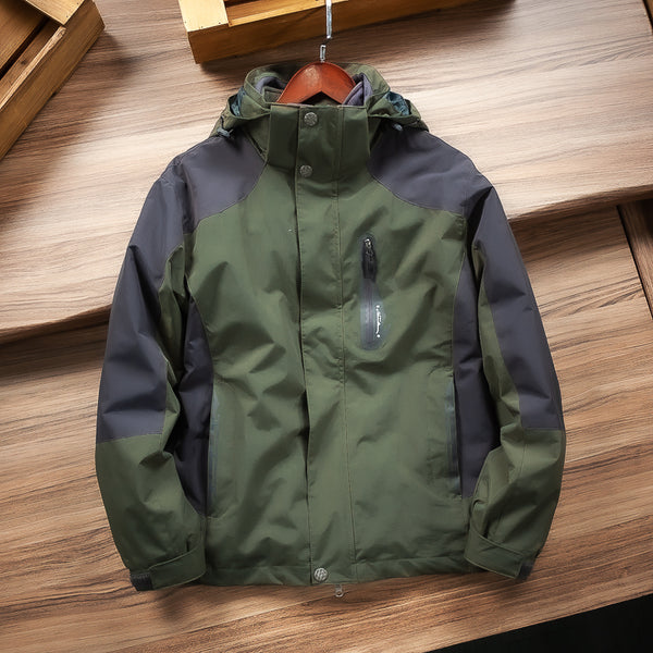 Chaqueta Casual Hombre Impermeable y Cortavientos con Forro Polar Desmontable