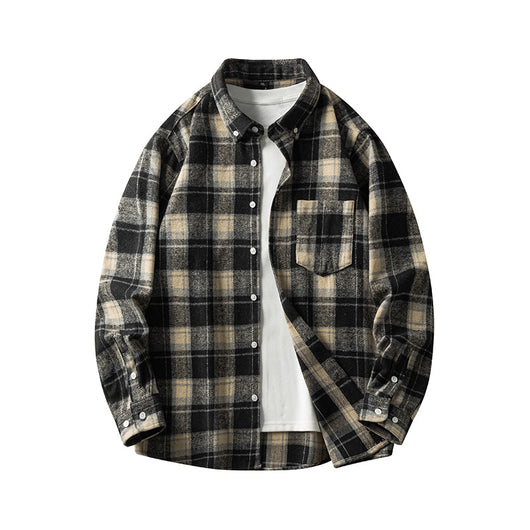 Camisa de Franela a Cuadros para Hombre - Abrigo Casual Grueso Talla Grande Otoño Invierno - Image 6