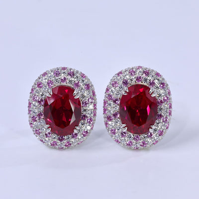 Anillo Oval con Rubí Central y Diamantes Engarzados - Image 10