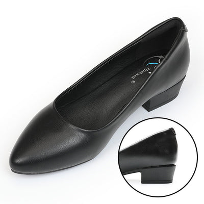Zapato de Cuero Negro Suela Blanda Confort Plano - Image 10