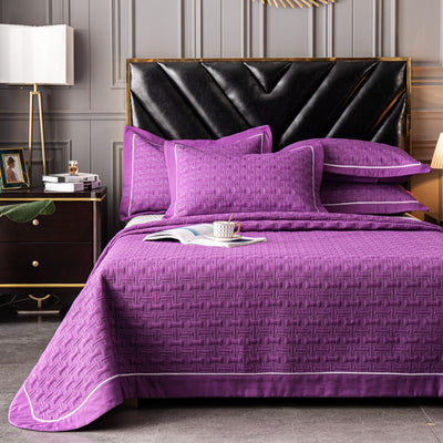 Juego de Cama Acolchado de Tres Piezas en Colores Sólidos - Image 8