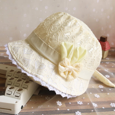 Gorro Tipo Cubo para Bebé Niña con Encaje y Malla - Image 6