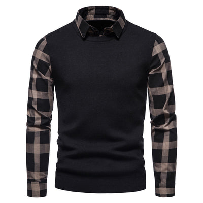 Suéter Tipo Camisa con Solapa - Abrigo Tejido Doble Textura para Hombre Otoño Invierno - Image 5