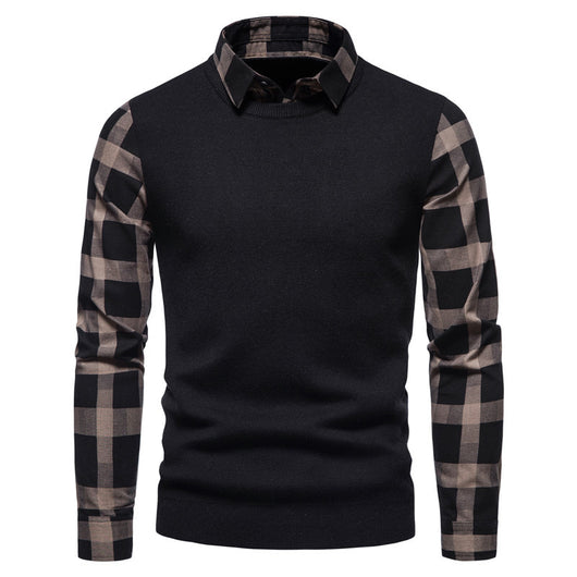 Suéter Tipo Camisa con Solapa - Abrigo Tejido Doble Textura para Hombre Otoño Invierno - Image 5