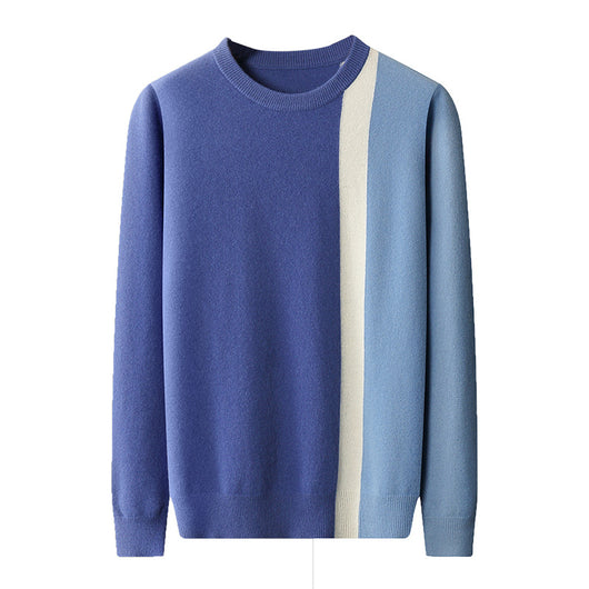 Suéter de Cuello Redondo Color Block Holgado para Hombre - Image 12