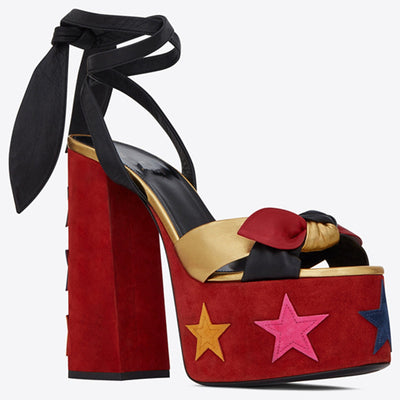 Sandalias Colorblock Talla Grande con Tacón Chunky y Moño Amor - Image 19
