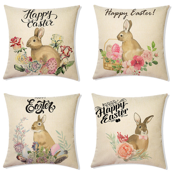Almohada Decorativa de Lino para Pascua - Sofá y Dormitorio