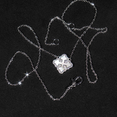 Collar de Plata S925 Diseño Flor de Trébol Fritilaria - Image 2