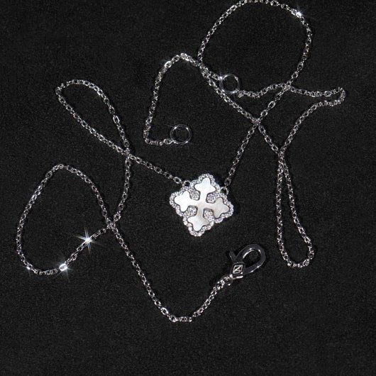 Collar de Plata S925 Diseño Flor de Trébol Fritilaria - Image 2