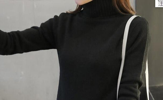 Suéter Cuello Alto Liso para Mujer - Abrigo Cálido Básico - Image 10