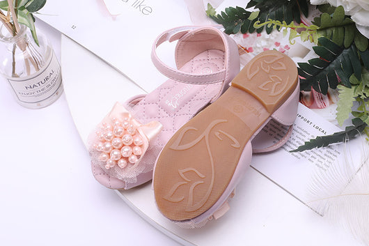 Sandalias Infantiles de Princesa con Punta Abierta, Flores de Perla y Suela Suave - Image 17
