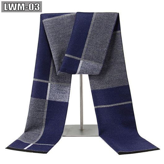 Bufanda de Cachemira Cuadros Hombre Estilo Europeo para Otoño e Invierno - Image 7