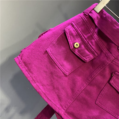 Vestido Denim Flamingo para Trabajo - Falda Corta Moderna - Image 12