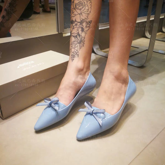Sandalias de Gelatina con Mariposa para Mujer Punta Fina