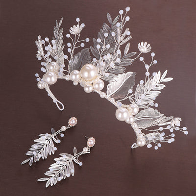 Corona Nupcial de Cristal y Hojas para Novia con Aretes - Image 13