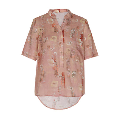 Blusa Casual Estampada Manga Media Cuello V para Mujer - Image 6