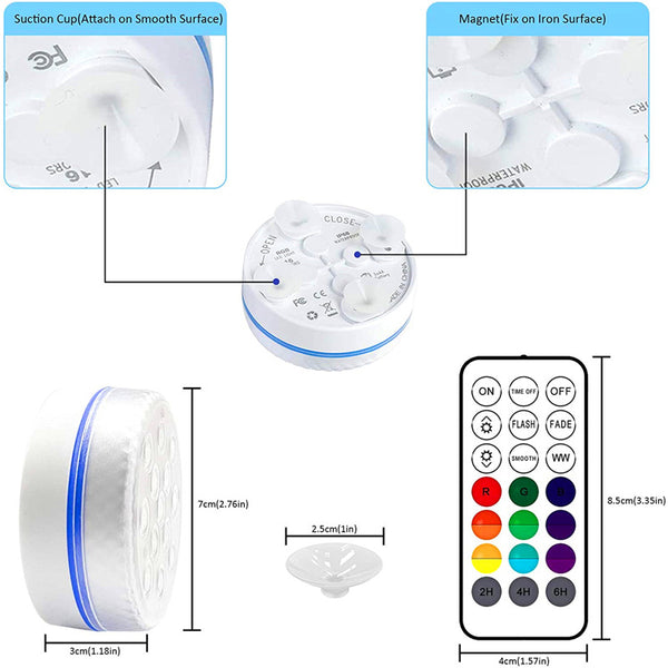 Linterna LED Subacuática con Control Remoto y Cambio de Color