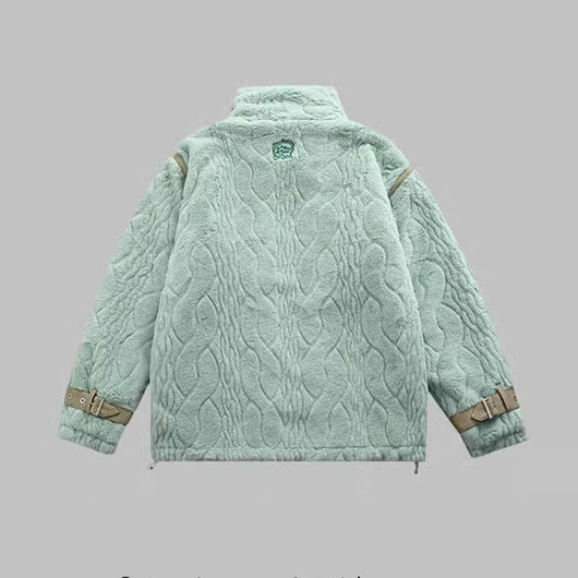 Abrigo Retro de Lana de Cordero y Algodón para Hombre y Mujer - Image 5