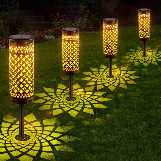 Lámparas Solares Decorativas para Jardín y Patio - Diseño Metálico Resistente al Agua