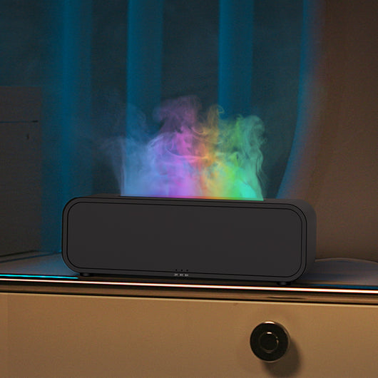 Difusor de Aroma con Efecto Llama Dinámico, Control Remoto y Luces Sincronizadas con Música - Image 7