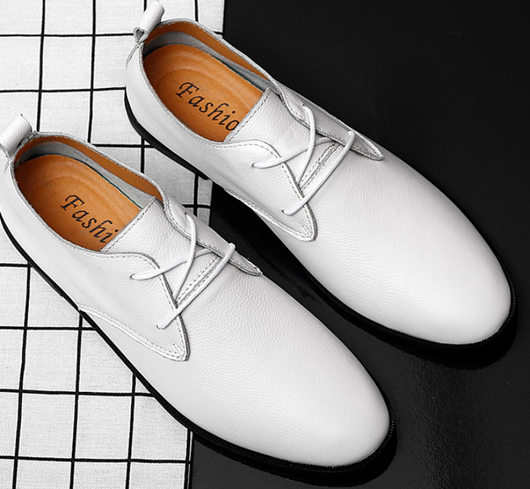 Zapatos Casuales de Cuero Blanco con Suela Suave - Estilo Británico Moderno - Image 21