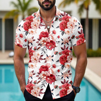 Camisa Casual Hawaiana con Estampado Floral 3D para Hombre - Image 4