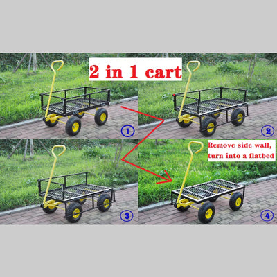 Carrito de Jardín de Acero con Asa Giratoria y Laterales Desmontables - Image 5