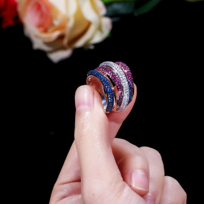 Anillo Ajustable Multicapa con Circonita de Alta Calidad - Image 4