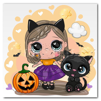 Pintura de Diamantes Gato Halloween Cuadrado - Arte Relajante y Decorativo - Image 32
