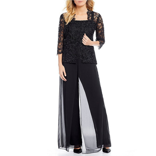 Conjunto Elegante Mujer con Blazer de Encaje Calado - Image 9
