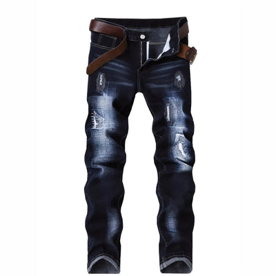 Pantalones Vaqueros Stretch Rotos con Detalles Bordados para Hombre - Image 5