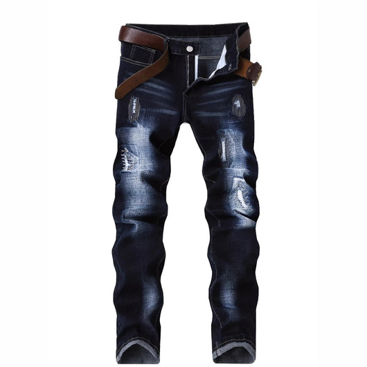 Pantalones Vaqueros Stretch Rotos con Detalles Bordados para Hombre - Image 5