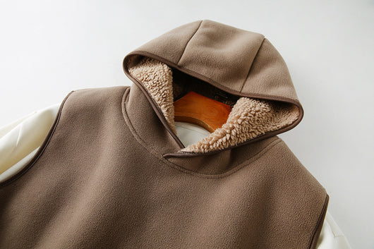 Chaleco Acolchado con Capucha y Botones Laterales - Diseño Reversible de Terciopelo - Image 14