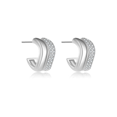 Aretes Círculo Geométrico en Plata Esterlina 925 para Mujer - Image 5