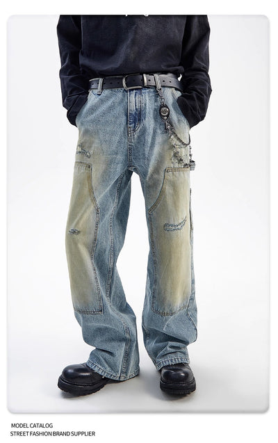 Jeans Rectos Vintage Desteñidos Estilo Americano - Image 17
