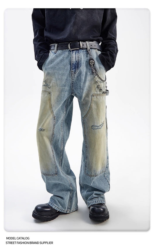 Jeans Rectos Vintage Desteñidos Estilo Americano - Image 17