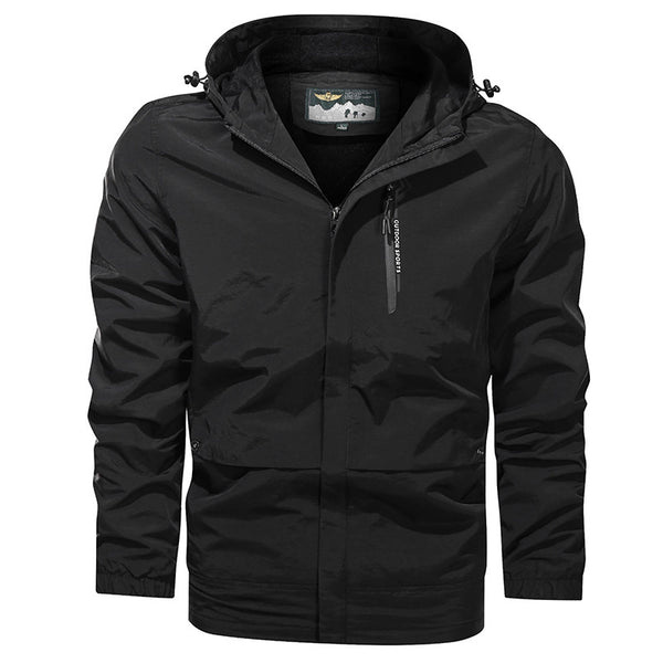 Chaqueta Impermeable con Capucha para Hombre Talla Grande Secado Rápido