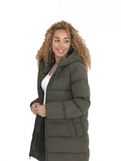 Abrigo Largo Acolchado con Capucha para Mujer - Calidez Total en Invierno - Image 3