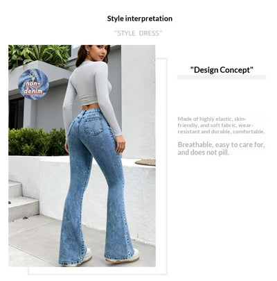 Pantalones Slim Fit Cintura Alta con Estampado Denim y Tela Elástica - Image 7