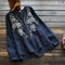 Blusa Vintage con Cuello en V y Bordado Artesanal