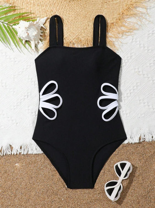 Traje de Baño Niña Enterizo con Detalles Calados - Image 6