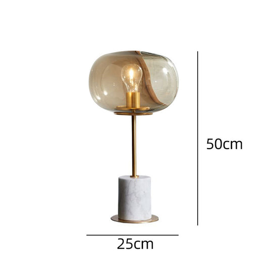 Lámpara de Mesa Minimalista Nórdica con Esfera de Cristal y Mármol - Image 15
