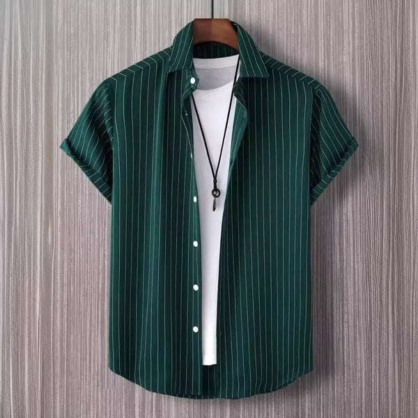 Camisa Hombre a Rayas con Botones Manfinity Homme