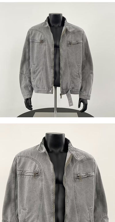 Chaqueta Denim Pesada Vintage Desgastada para Hombre - Image 6