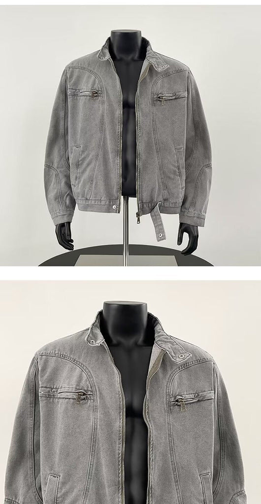 Chaqueta Denim Pesada Vintage Desgastada para Hombre - Image 6