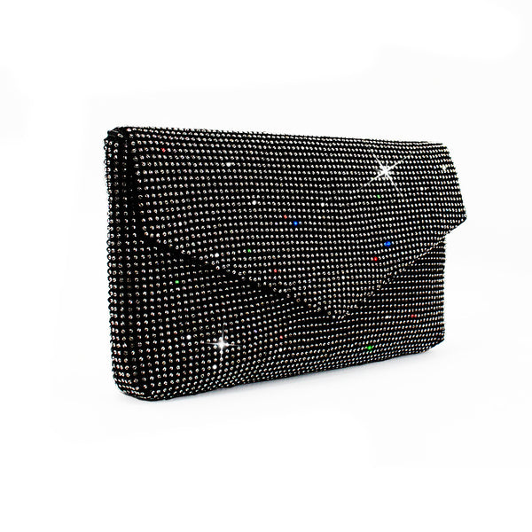 Bolso de Noche Brillante con Cristales - Clutch Elegante Mesh para Mujer